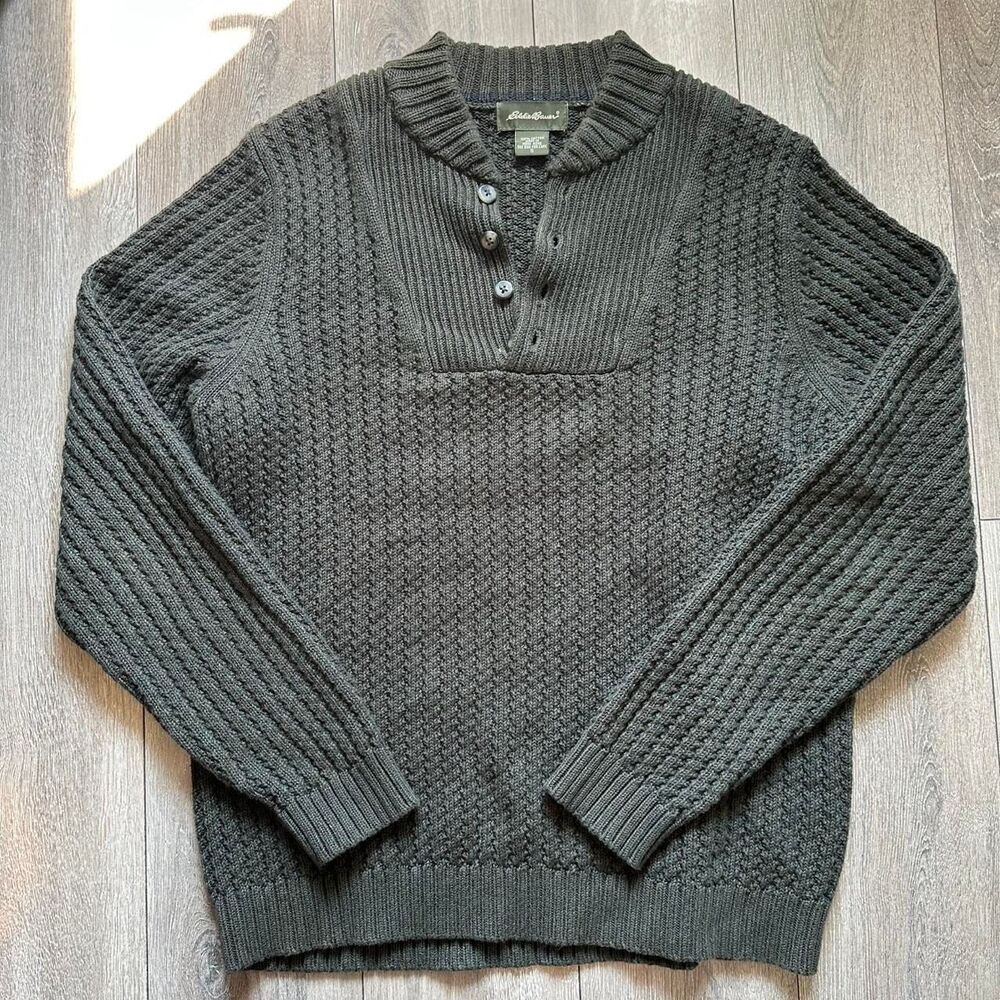 Eddie-bauer Men's Green and Khaki Jumper - Picture 1 of 6